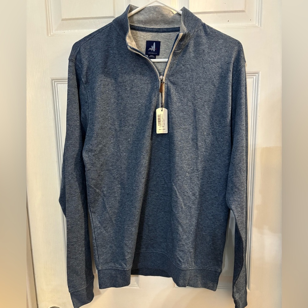 johnnie-O Navy Zip-Up Sweater lydcell/cotton mens‎ S casual NWT 129msrp